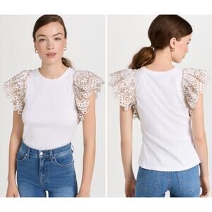 Veronica Beard Jean Julianka Top Flutter Sleeve Size XS